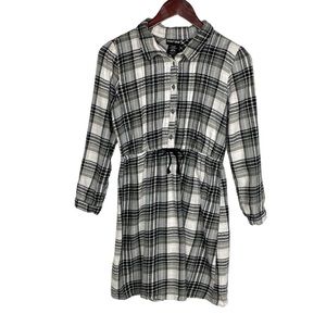 Paper Doll Plaid Flannel 1/2 Button Down Dress Size 16